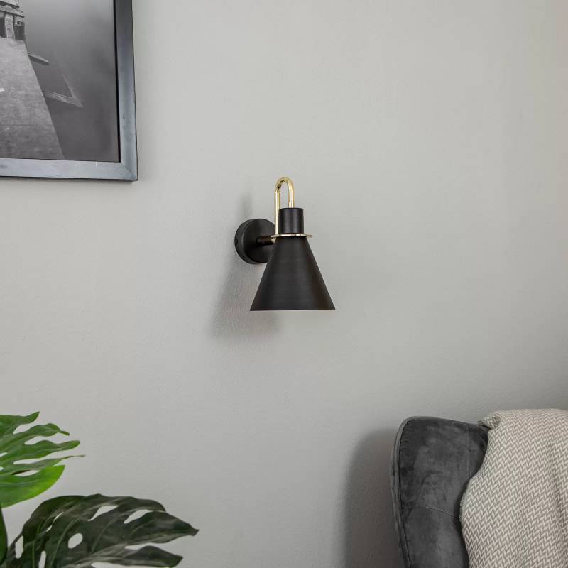 Euluna Wandleuchte Bona Wandlampe Wohnzimmerlampe Leuchte Lampe Schwarz Messing B-Ware von Euluna