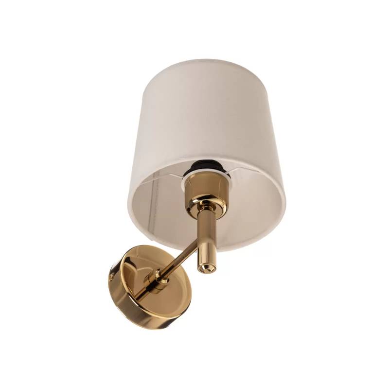 Euluna Wandleuchte Polo Wandlampe Leuchte Lampe Plus Textilschirm Messing Creme B-Ware von Euluna