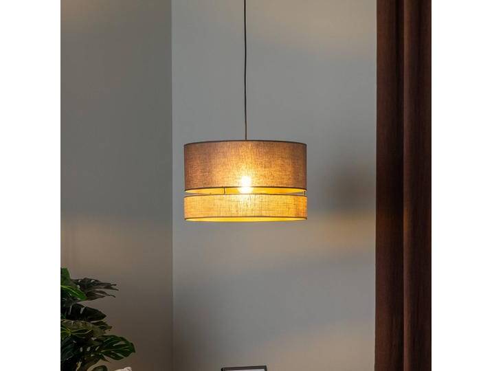 Hängelampe Levo Euluna, dimmbar, braun / rost, für Wohn- / Esszimmer, Textil / Stoff / Seide, Pendelleuchte von Euluna