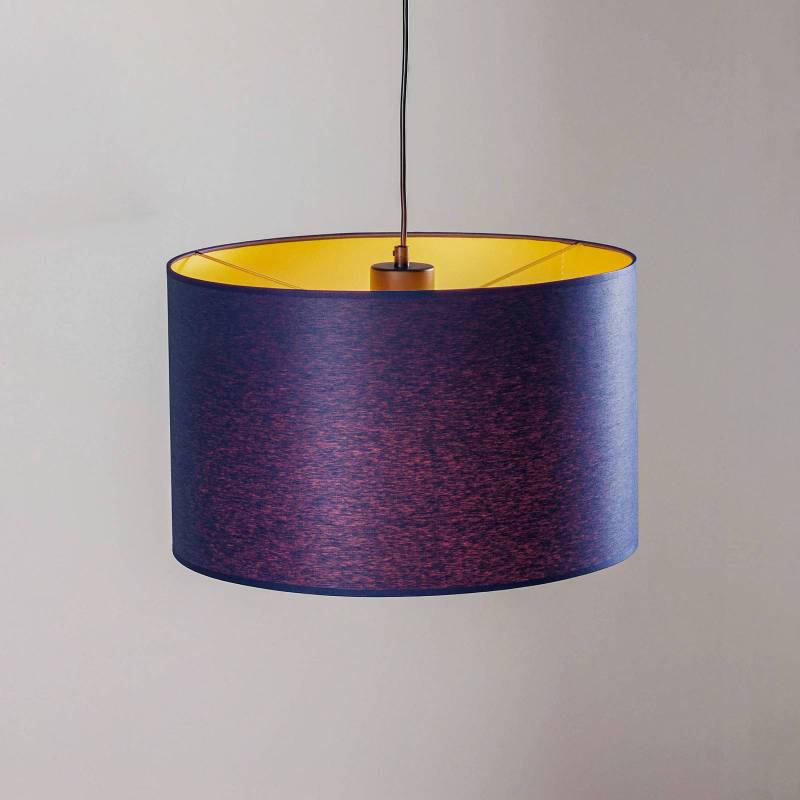 Hängelampe Soho zylindrisch 1fl. Ø 40cm blau/gold von Luminex