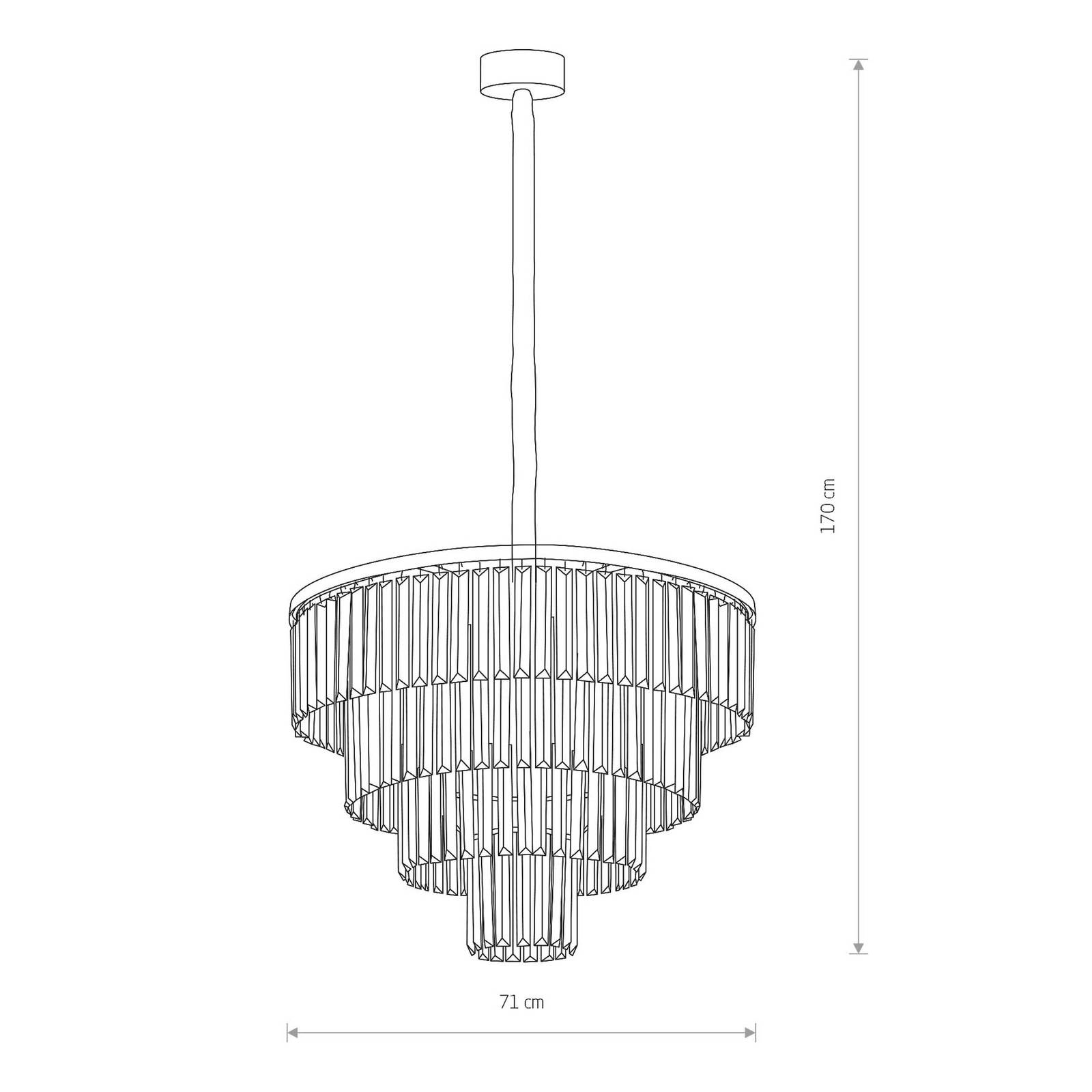 Hängeleuchte Cristal, transparent/silber, Ø 71 cm von Euluna