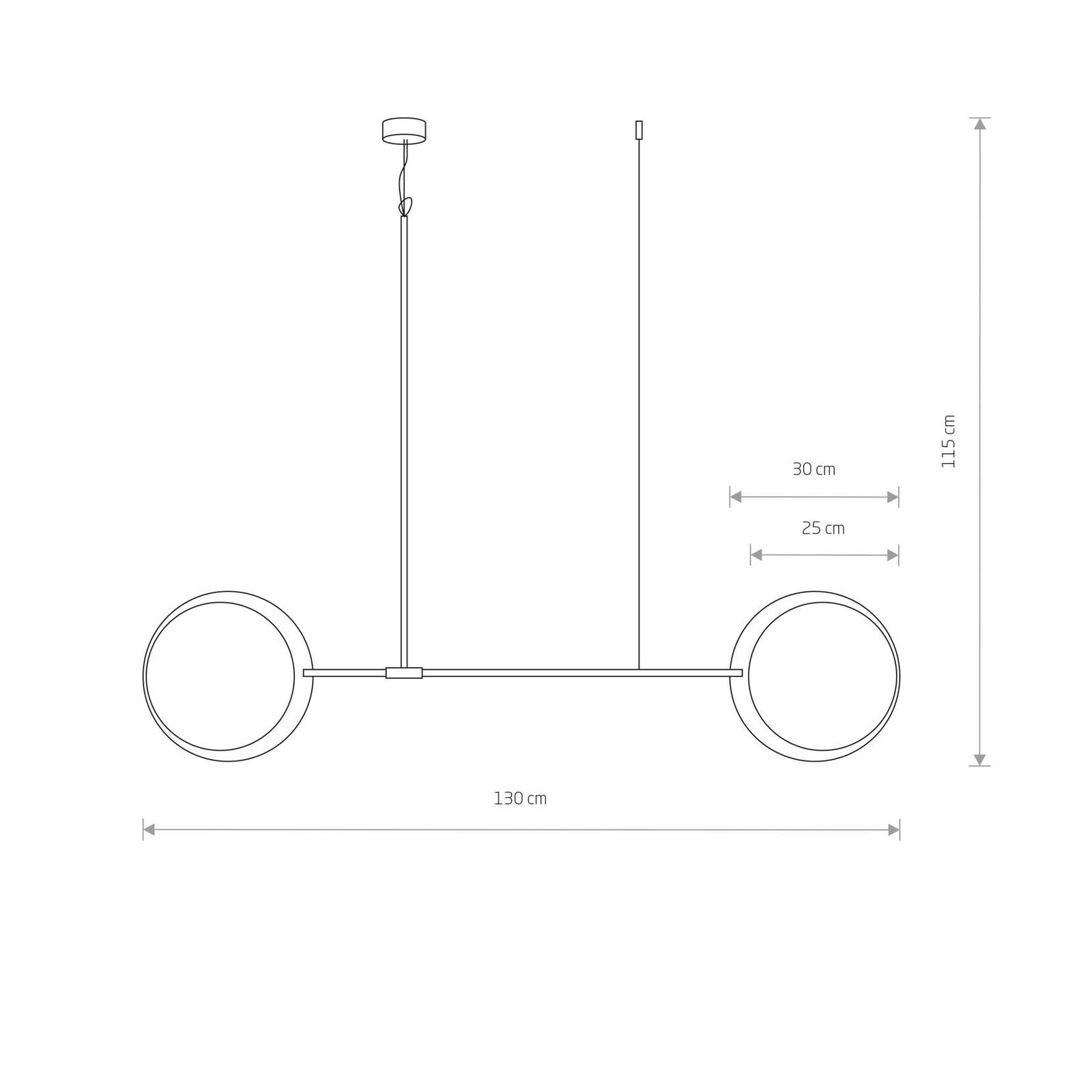 Hängeleuchte Minimal aus Eichenholz, zweiflammig von Euluna