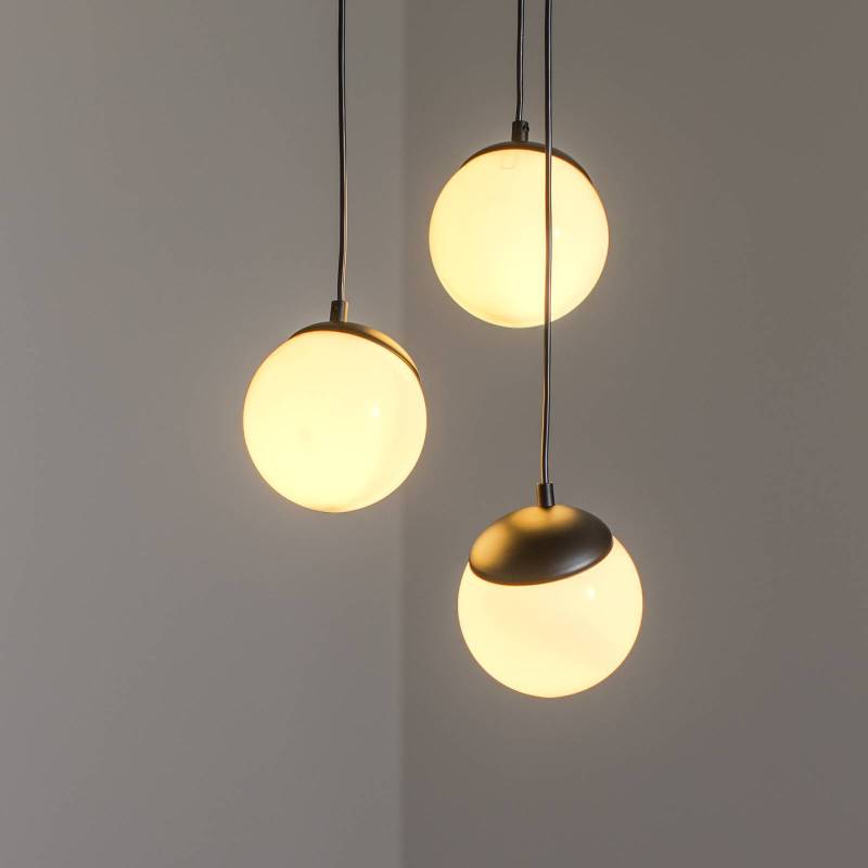 Hängeleuchte Sfera 3-flammig Glas/Metall schwarz von Eko-Light
