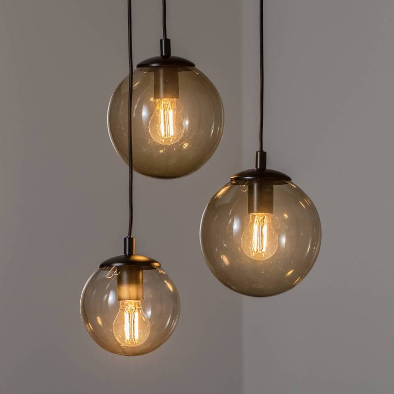 Hängeleuchte Smoky mit Glasschirmen, dreiflammig von Euluna