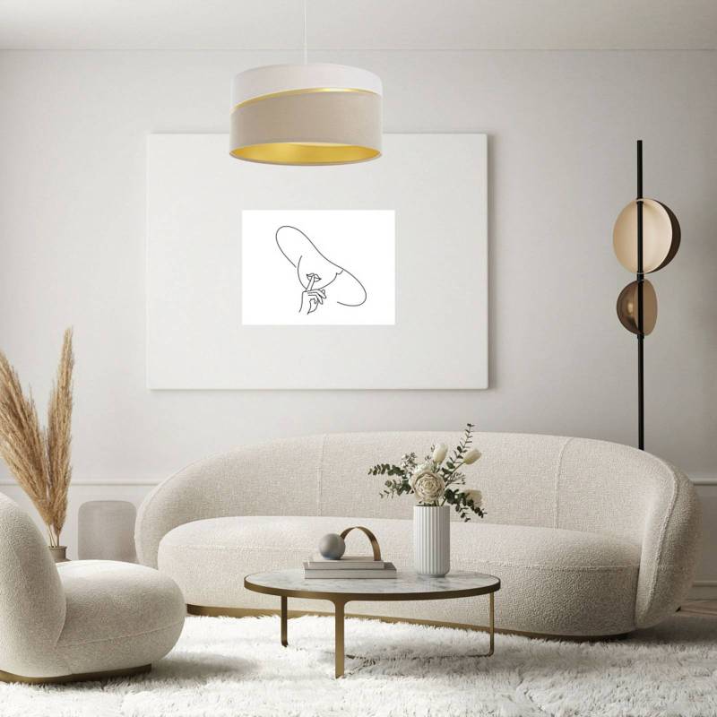 Hängeleuchte Susan, einflammig, weiß/beige/gold von Maco Design