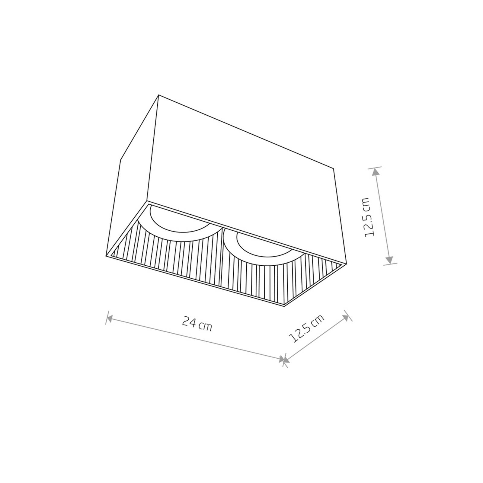 Downlight Groove, eckig, zweiflammig, weiß von Euluna