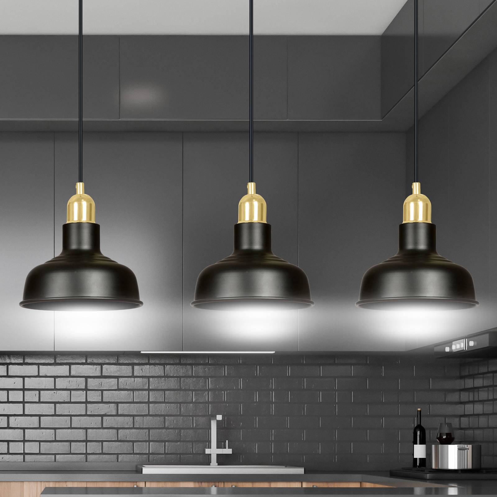 Pendellampe Gubo, dreiflammig, schwarz Pendellampe Gubo, dreiflammig, schwarz von EMIBIG LIGHTING
