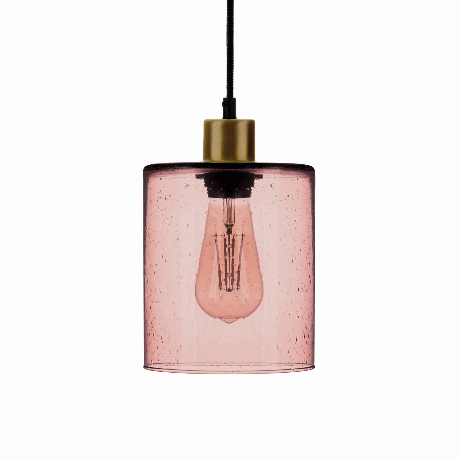 Pendellampe Soda mit Glasschirm rosé Ø 15cm von Solbika Lighting