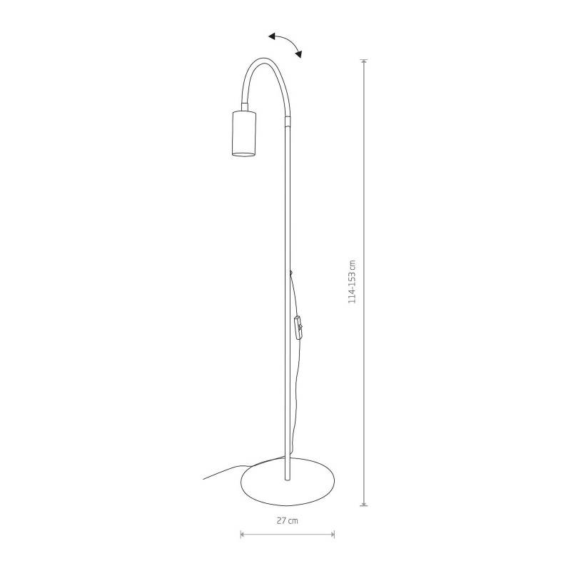 Stehleuchte Eye Flex mit flexiblem Arm, weiß von Euluna