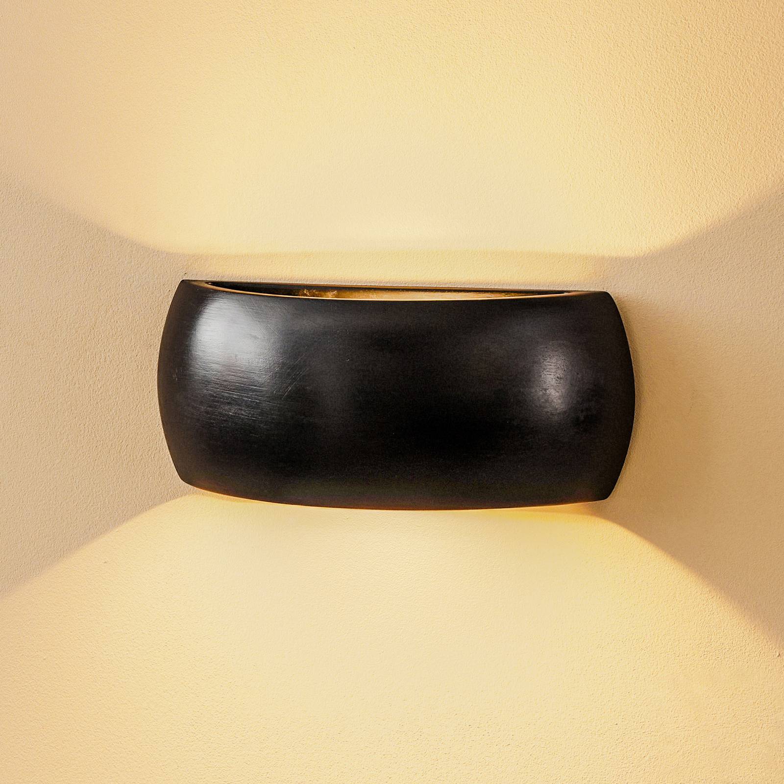 Wandlampe Bow up/down Keramik schwarz Breite 32 cm von SOLLUX LIGHTING