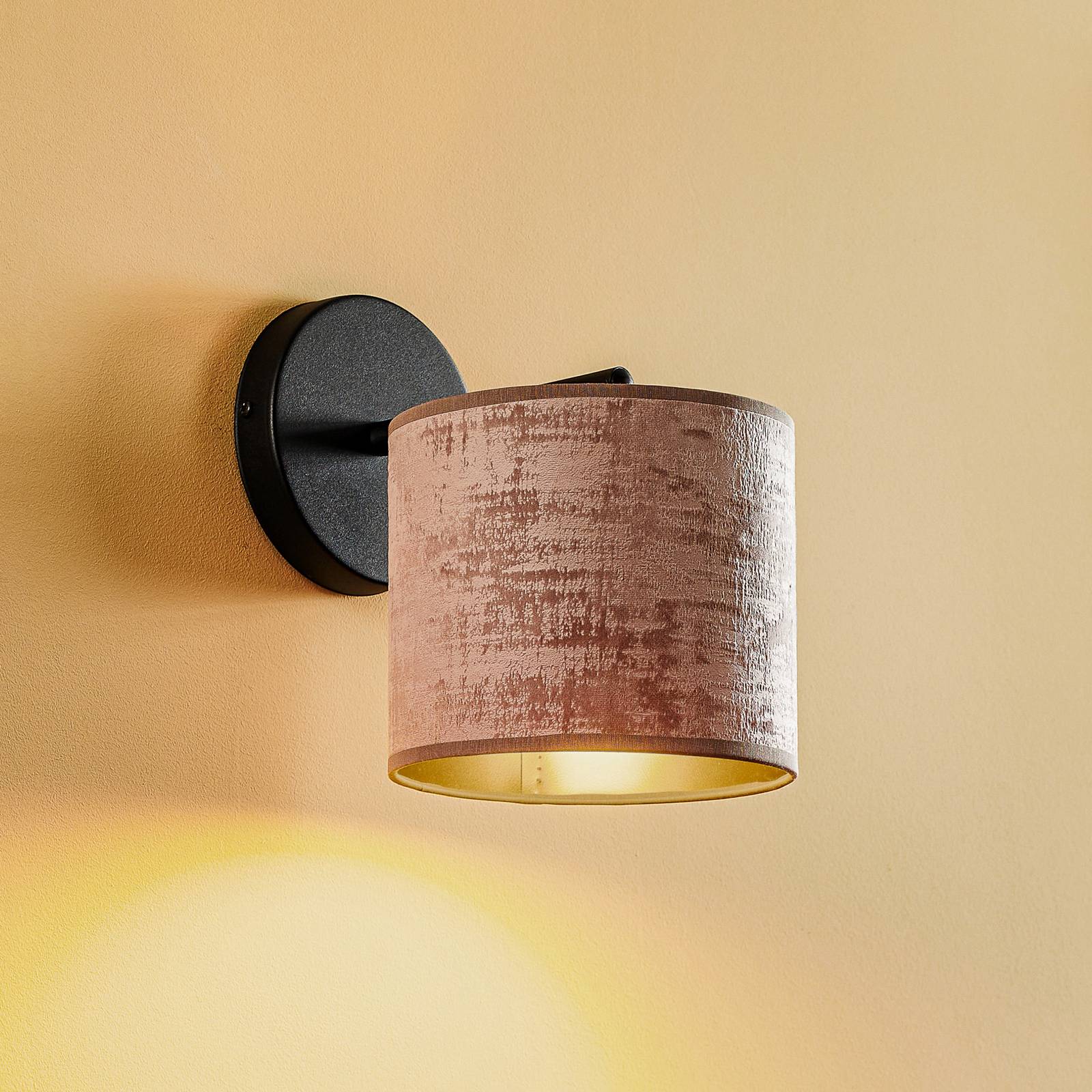 Wandlampe Jari Stoffschirm, rosé-gold von EMIBIG LIGHTING