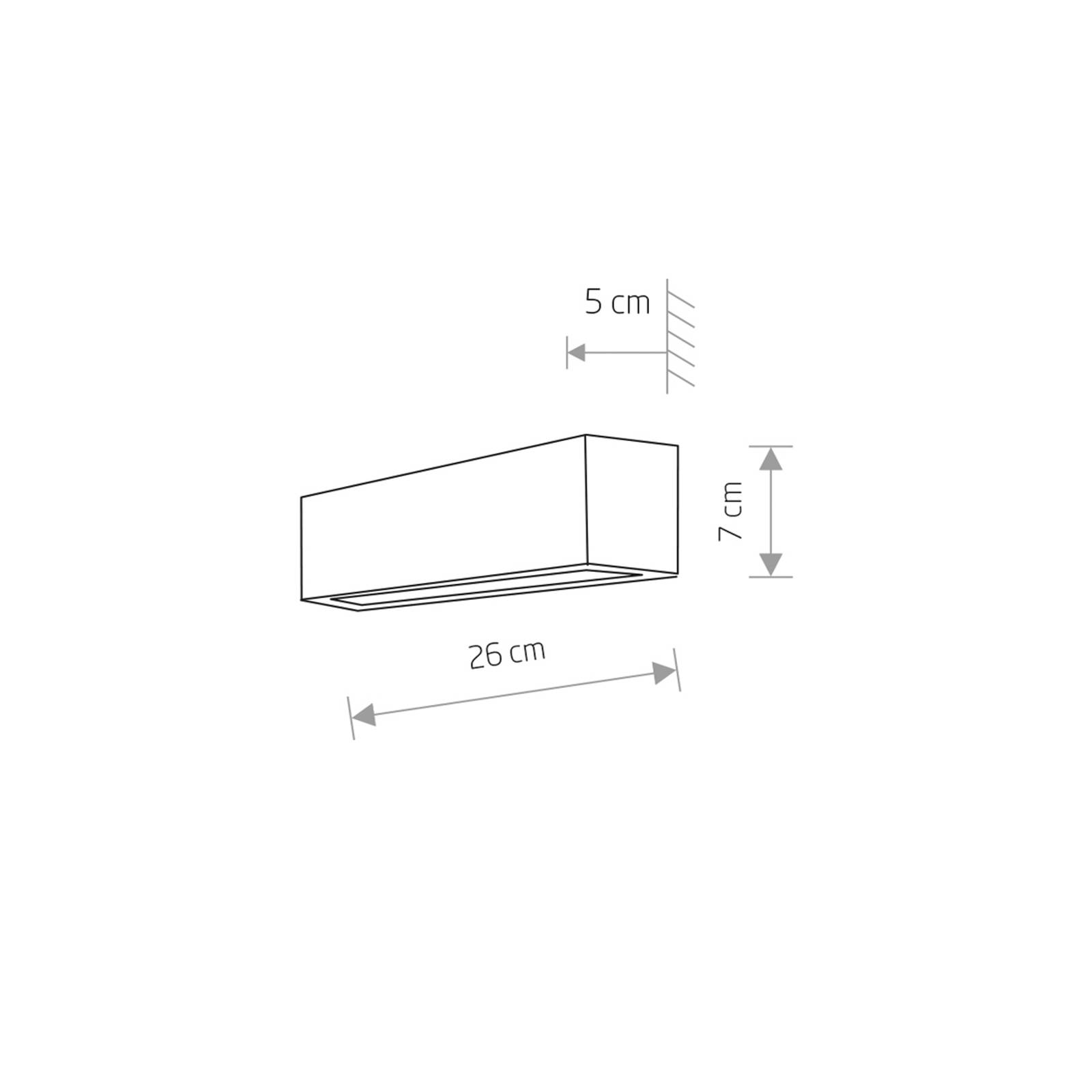 Wandleuchte Straight XS, Breite 26 cm, schwarz von Euluna