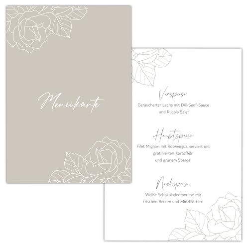 Eummel 14 Zauberhafte Menükarten im Boho Design | Format DIN A5 | Individuell anpassbare Speisekarten Getränkekarten für die Hochzeit Geburtstag Jubiläum | Tischdeko Menu Blanko von Eummel