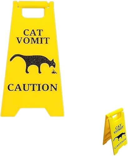Cat Vomit Sign,Dog Vomit Sign,Funny Cat Signs Decor,Yard Sign "Cat Vomit Sign",Warning Sign,Cat/Dog Vomit Signs Funny Black Cat Sign for Home or Pet Areas (Cat) von Eunmsi