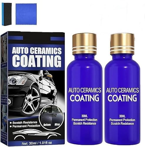 Micro-Molecule Crystal Coating Restoration Care Agent,Auto Ceramics Coating,High Protection Quick Car C-oating,3 in 1 Cleaning Decontamination & Waterproof Dustproof & Scratch Repair (2 pcs) von Eunmsi
