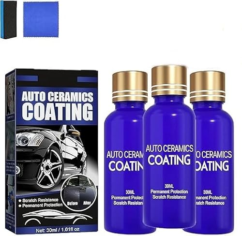 Micro-Molecule Crystal Coating Restoration Care Agent,Auto Ceramics Coating,High Protection Quick Car C-oating,3 in 1 Cleaning Decontamination & Waterproof Dustproof & Scratch Repair (3 pcs) von Eunmsi