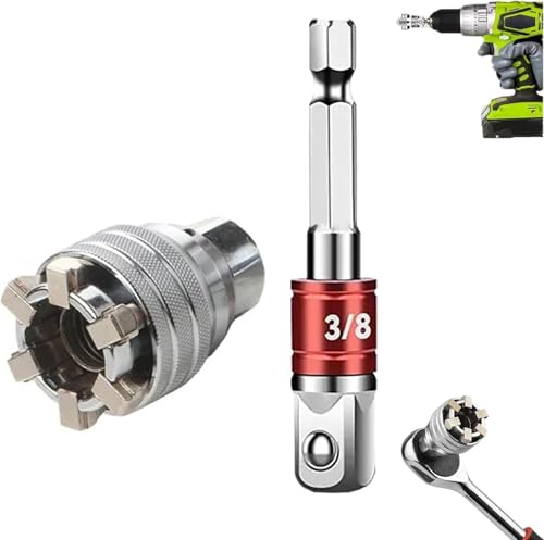 Multi-function Universal Socket Wrench Tool ,Universal Maintenance Tool,for 3/8" Metric Professional Repair Tool,Adjustable Universal Socket Wrench Grip Adapter (Adjustable Sleeve+extension Rod-1pcs) von Eunmsi