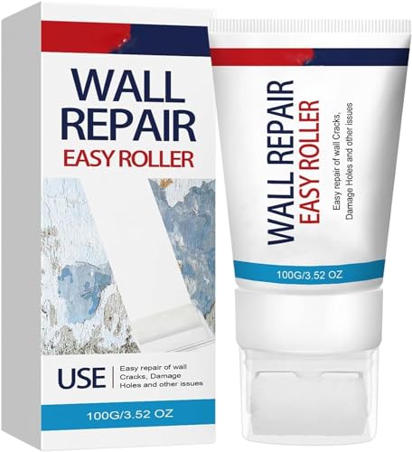 Rollfixt Wall Repair Easy Roller, 2-In-1Wall Roller Brush Refinish Paint, Wall Repair Rolling Brush with Scraper, for Repairing The Wall with Latex Paint, 200g(1PCS) von Eunmsi