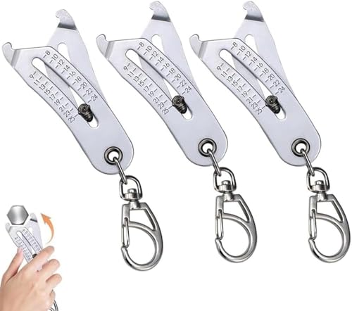 Portable Precise Thread Size Checker Keychain,Thread Size Verification Tool,Nut and Bolt Thread Checker Bolt Size Finder Keychain,Quick Hand Measuring Tool (3 pcs) von Eunmsi