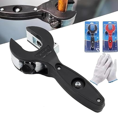 Ratcheting Tubing Cutter, 2025 New Ratcheting Tubing Cutter,2 in 1 Close Quarters Tube Compact Cutter,1/4" To 7/8" Ratcheting Pvc Cutter for Cutting Copper Pvc And Soft Metal Pipes (Black) von Eunmsi
