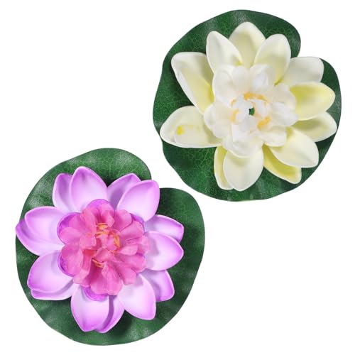 EupHHonycs 2 Stück Schwimmende Blumen, Lotusblüte Lotusblätter, Künstliche Seerosen, Realistische Seerose Künstlich Schwimmendes Schaumlaub, Lotusblüte Wasserlilie für Aquarienteichdekoration (Bunt) EupHHonycs 2 Stück Schwimmende Blumen, Lotusblüte Lotusblätter, Künstliche Seerosen, Realistische Seerose Künstlich Schwimmendes Schaumlaub, Lotusblüte Wasserlilie für Aquarienteichdekoration (Bunt) von EupHHonycs