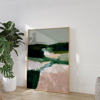 Abstract Minimalist Landscape Poster | Modern Emerald Green & Blush Wall Art Contemporary Calming Scandi Print Textured Earthy Tones Abstract Minimalist Landscape Poster | Modern Emerald Green & Blush Wall Art Contemporary Calming Scandi Print Textured Earthy Tones von EuphoriaTheresa