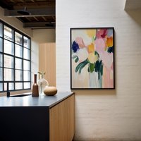 Abstract Vibrant Floral Art Print | Colorful Contemporary Minimalist Flower Poster Bouquet Pastel Botanical Spring Decor von EuphoriaTheresa