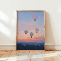 Balloons Poster | Dreamy Pastel Sunset Art Print Serene Boho Minimalist Wall Whimsical Travel Nursery Decor Balloons Poster | Dreamy Pastel Sunset Art Print Serene Boho Minimalist Wall Whimsical Travel Nursery Decor von EuphoriaTheresa