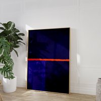 Blue & Orange Minimalist Abstract Poster | Color Field Painting Deep Vibrant Modern Art Bold Glowing Block Print von EuphoriaTheresa