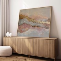 Blush Gold Abstract Poster | Modern Earthy Textured Look Wall Art Elegant Luxury Home Decor Mountain Landscape Statement Piece von EuphoriaTheresa