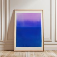 Bold Blue & Purple Gradient Poster | Minimalist Color Field Abstract Art Print Contemporary Calming Wall Serene Therapy von EuphoriaTheresa