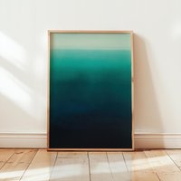 Emerald Gradient Art Print | Ocean Inspired Abstract Poster Moody Ethereal Blue Green Wall Tranquil Serene Modern von EuphoriaTheresa