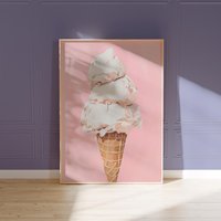 Ice Cream Poster | Pink Preppy Wall Art Maximalist Dopamine Decor Modern Pastel Foodie Candy Print von EuphoriaTheresa