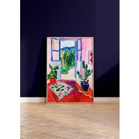 Matisse Open Window Art Print | Inspired Wall Modern Mediterranean Dopamine Decor Optional Wooden Frame von EuphoriaTheresa