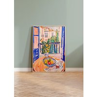 Matisse Open Window | Inspired Mediterranean Art Print Modern Wall Dopamine Decor Summer Poster Optional Wooden Frame von EuphoriaTheresa
