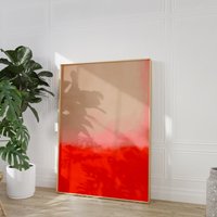 Minimalist Abstract Neon Orange & Rose Color Field Print | Gradient Rothko Inspired Poster Large Contemporary Expressionist Statement Art von EuphoriaTheresa