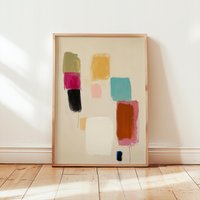 Minimalist Abstract Wabi Sabi Art Print | Mid Century Modern Color Block Poster Neutral Boho Wall Decor Pastel Earth Tones Scandi von EuphoriaTheresa