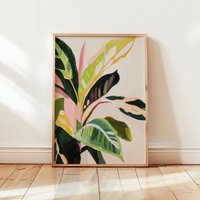 Modern Botanical Poster | Minimalist Calathea Leaf Painting Pastel Green & Pink Decor Gift For Nature Lovers Urban Jungle Modern Botanical Poster | Minimalist Calathea Leaf Painting Pastel Green & Pink Decor Gift For Nature Lovers Urban Jungle von EuphoriaTheresa
