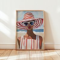 Modern Feminine Portrait | Elegant Summer Poster Beach Art Print Fashion Female Decor Vibrant Retro Glam Modern Feminine Portrait | Elegant Summer Poster Beach Art Print Fashion Female Decor Vibrant Retro Glam von EuphoriaTheresa
