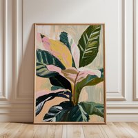 Neon Sage Calathea Print | Greenery Wall Art Abstract Botanical Poster Modern Tropical Foliage Minimalist Plant Leaf von EuphoriaTheresa