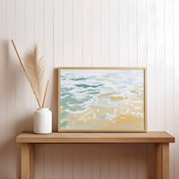 Ocean Poster | Sea Waves Wall Art Calming Minimalist Print Light Decor Modern Beige Maritime Horizontal von EuphoriaTheresa