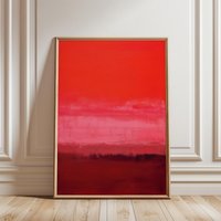 Red Gradient Abstract Art Print | Bold Color Field Poster Modern Vibrant Therapy Burgundy Pink Minimalist Ombre von EuphoriaTheresa