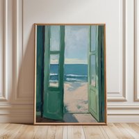 Sage Green Open Window Beach Print | Serene Moody Coastal Wall Art Relaxing Ocean View Poster Tranquil Minimalist Mediterranean Decor Sage Green Open Window Beach Print | Serene Moody Coastal Wall Art Relaxing Ocean View Poster Tranquil Minimalist Mediterranean Decor von EuphoriaTheresa
