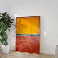 Warm Abstract Color Field Art Print | Modern Minimalist Mid Century Poster Scandi Wall Decor in Mustard Yellow & Terracotta Earth Tones von EuphoriaTheresa