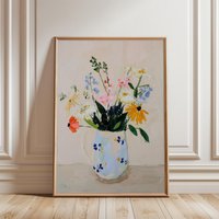 Wildflower Still Life Art Print | Cottagecore Botanical Poster Vintage Vase Cute Preppy Scandinavian Pastel Floral Wall Wildflower Still Life Art Print | Cottagecore Botanical Poster Vintage Vase Cute Preppy Scandinavian Pastel Floral Wall von EuphoriaTheresa