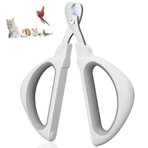 Euqvunn Krallenschere Katzen, Professional Katzen Nagelschere mit Positionierloch, Katzenkrallen Schneider für Kätzchen, Kaninchen, Meerschweinchen, Vögel, Welpen, und Kleintiere (Grau) von Euqvunn