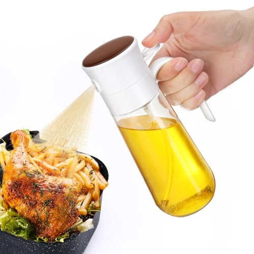 Euqvunn Ölsprüher, Glas-Ölsprühflasche [Feiner Sprühnebel & Verstopfungsfreier Filter] Ölsprüher Ölspray Ölzerstäuber für Speiseöl, Airfryer, Ofen, Grill, Salat, Öl/Essig/Soße, Klein Tragbar 280 ml von Euqvunn