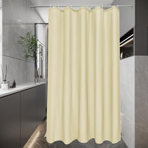 EurCross Beige Duschvorhang 100x200 Schmaler Wasserdicht Duschvorhänge, Kleiner Textil Stoff Waschbar Badvorhang, Anti Schimmel Antibakteriell Schnell Trocknend Bad Vorhänge mit 7 Ringen EurCross Beige Duschvorhang 100x200 Schmaler Wasserdicht Duschvorhänge, Kleiner Textil Stoff Waschbar Badvorhang, Anti Schimmel Antibakteriell Schnell Trocknend Bad Vorhänge mit 7 Ringen von EurCross
