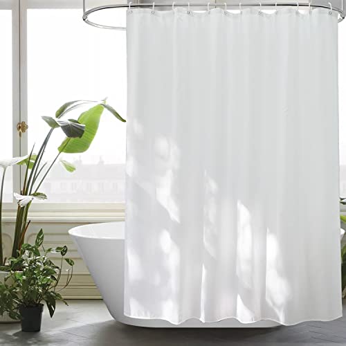 EurCross Duschvorhang 180x180 Weiß Shower Curtains Anti-Schimmel Antibakteriell für die Badewanne, Textil Stoff Wasserdicht Waschbar Bad Vorhang mit 12 Ringen von EurCross