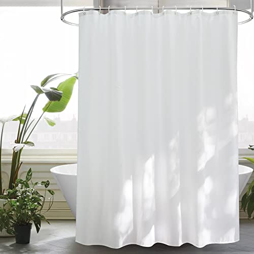 EurCross Duschvorhang 200x200 Anti-Schimmel für das Badezimmer, Weiß Textil Stoff Wasserdicht Waschbar Antibakteriell Bad Vorhang mit 14 Duschvorhangringe von EurCross